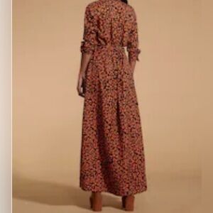 TAIS Vix Coral and Blue snakeskin printed boho Maxi Dress women's size Large